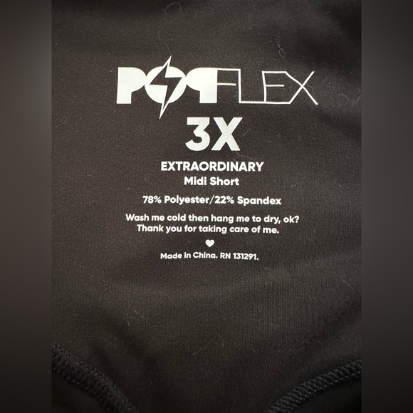 POPFLEX Crisscross Hourglass Midi bike shorts with pockets black 3X EUC - Picture 10 of 11